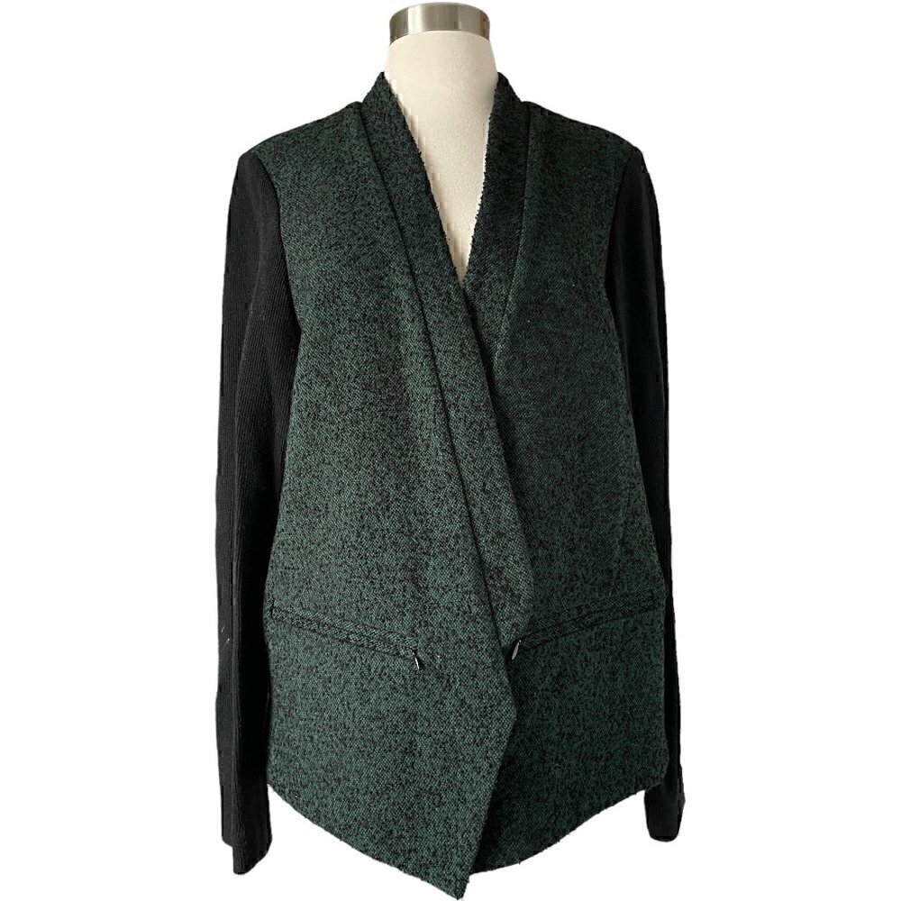 Tibi Wool Open Front Sweater Blazer Jacket Green … - image 1